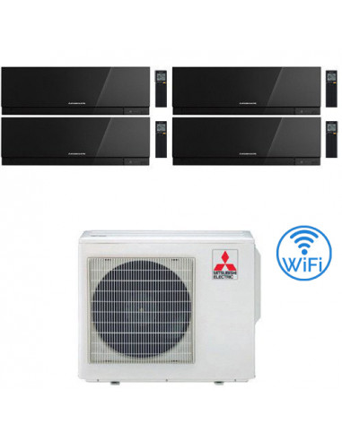 Climatizzatore Condizionatore Mitsubishi Kirigamine Zen Wifi Nero Quadri Split Inverter 12000 + 12000 + 12000 + 12000 BTU con...