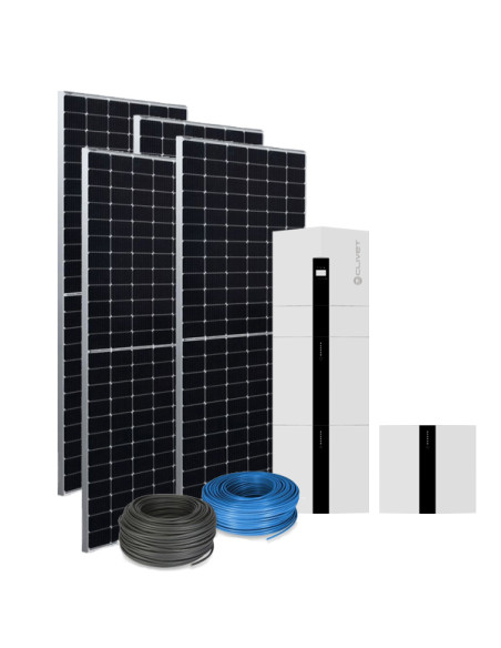 Kit fotovoltaico da 6 kW composto da Inverter Ibrido e pacco batteria da 15kWh Clivet + nº15 pannelli Sunerg X-CHROS L da 415...