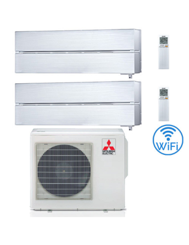 Climatizzatore Condizionatore Mitsubishi Kirigamine Style Wifi R32 Bianco Perla Dual Split Inverter 9000 + 18000 BTU con U.E....