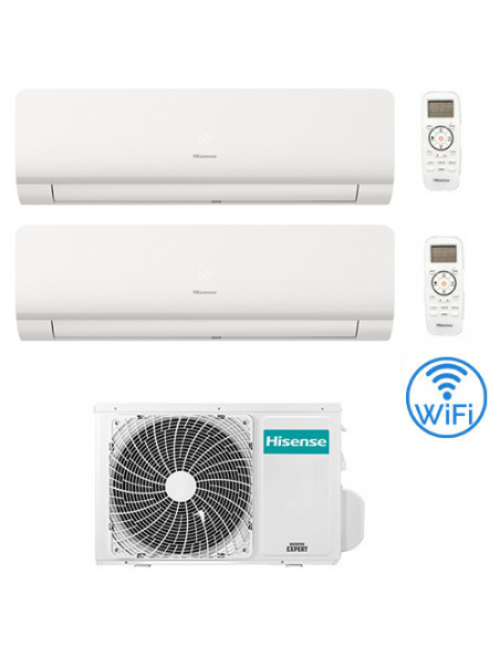 Climatizzatore Condizionatore Inverter Hisense New Energy Wifi R32 Dual Split 9000 + 9000 BTU con U.E. 2AMW35U4RGC Classe A++...