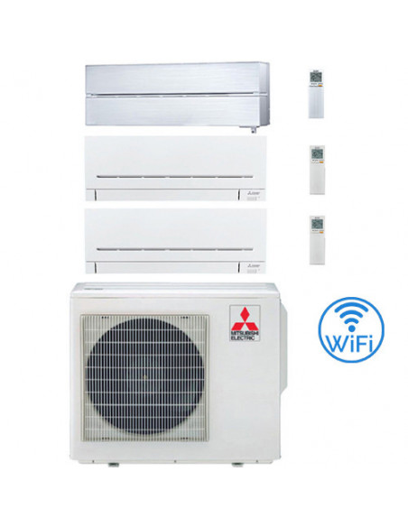 Climatizzatore Condizionatore Mitsubishi Kirigamine Style Bianco più MSZ-AP Trial Split R32 Inverter 18000 + 7000 + 7000 BTU ...