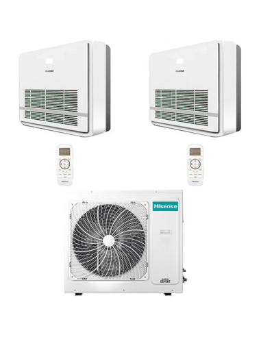 Climatizzatore Condizionatore Hisense Console Serie Turbo R32 Dual Split Inverter 12000 + 12000 BTU con U.E. 3AMW72U4RJC NOVI...