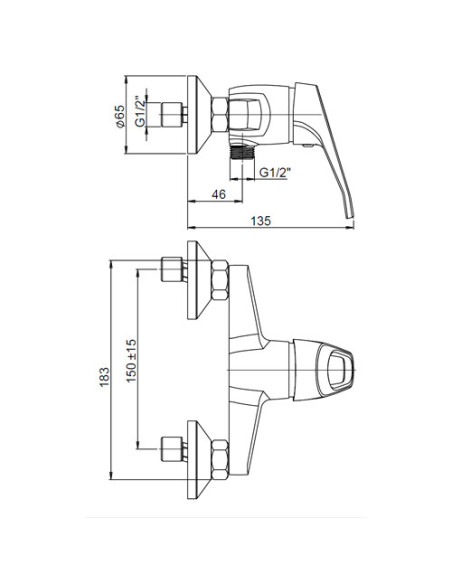 Miscelatore Piralla esterno per doccia serie Naomi 0NO00028A16 cromato - Climaway