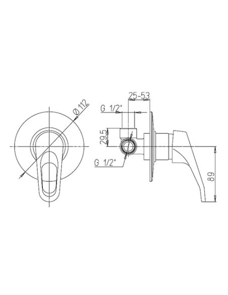 Miscelatore Piralla incasso per doccia serie Naomi 0NO00410A16 cromato - Climaway