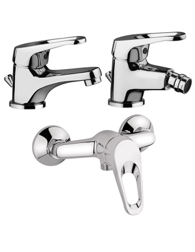 Set Rubinetti Piralla per lavabo e bidet con scarico automatico e d