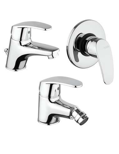 Set Rubinetti Piralla per lavabo e bidet con scarico automatico e d