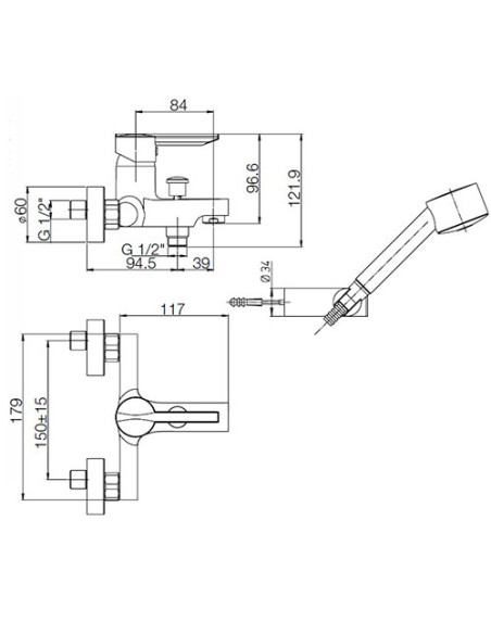 Miscelatore Piralla per vasca esterno serie Serena con Duplex 0SE00002A21 cromato - Climaway