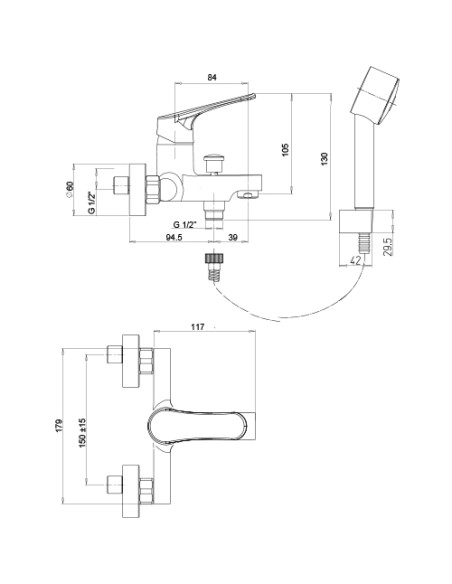 Miscelatore Piralla per vasca esterno serie Attila con Duplex 0AT00002A22 cromato - Climaway