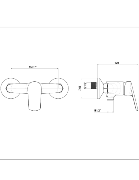 Miscelatore Piralla esterno per doccia serie Lago 0LG00028A22 cromato - Climaway