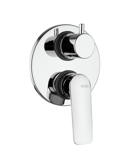 Set Rubinetti Piralla per lavabo e bidet con scarico automatico e doccia incasso con deviatore serie Lago cromato - Climaway