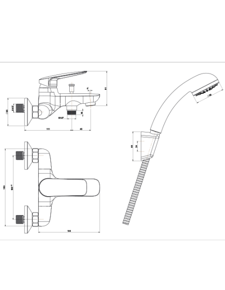 Set Rubinetti Piralla per lavabo e bidet con scarico automatico e vasca serie Lago cromato - Climaway