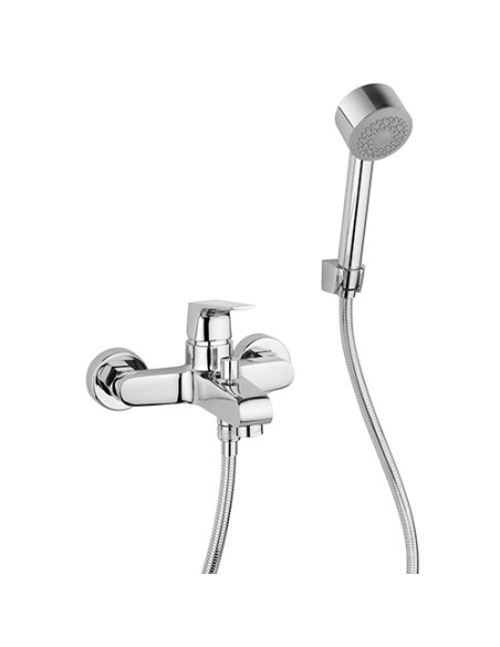 Set Rubinetti Piralla per lavabo e bidet con scarico automatico e vasca serie Iceberg cromato - Climaway