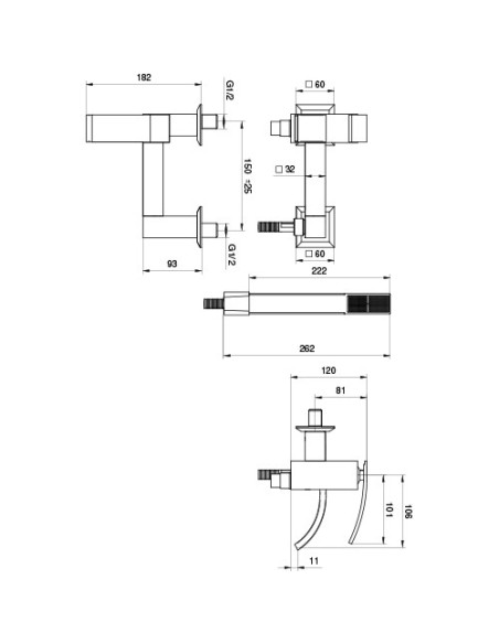 Miscelatore Jacuzzi per vasca esterno serie Glint con Duplex 0IQ00002JA00 cromato - Climaway