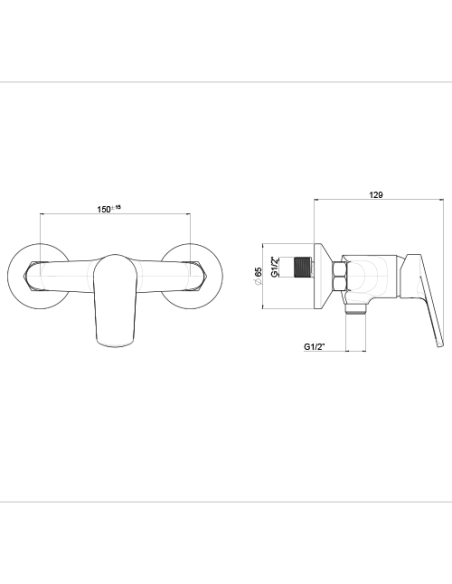 Miscelatore Piralla esterno per doccia serie Artic 0AC00028A22 cromato - Climaway