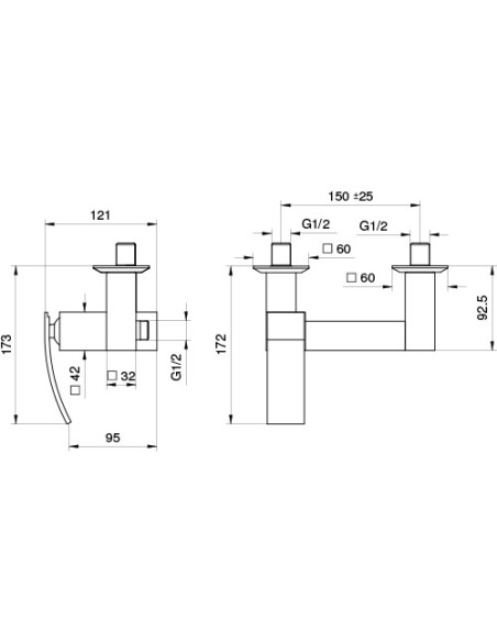 Miscelatore Jacuzzi esterno per doccia serie Glint 0IQ00028JA00 cromato - Climaway