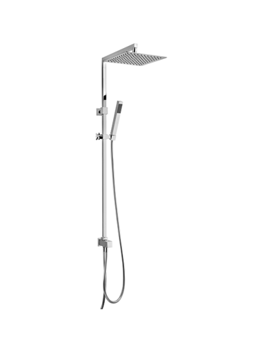 Colonna doccia Jacuzzi Glint senza miscelatore con deviatore meccanico e supporto doccia con flessibile grigio 0IQ00846JA00 -...