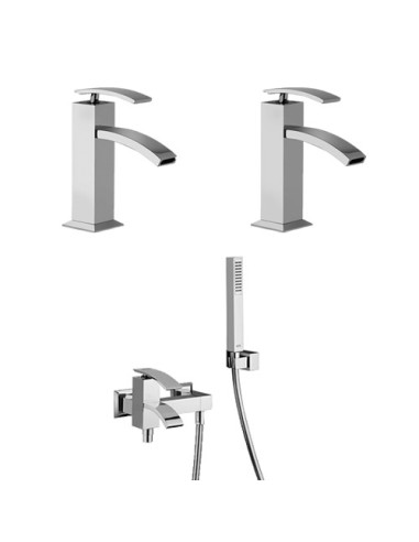 Set Rubinetti Jacuzzi per lavabo e bidet senza scarico e vasca serie Glint cromato - Climaway