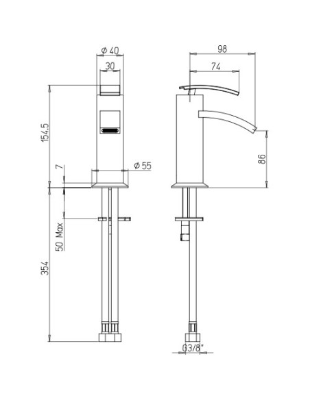 Rubinetto Miscelatore monoforo per lavabo serie Ray Jacuzzi senza scarico 0IO00086JA00 cromato - Climaway