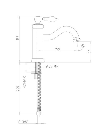 Rubinetto Miscelatore monoforo per lavabo serie Tosca Jacuzzi senza scarico 0TO00086JA00 cromato - Climaway