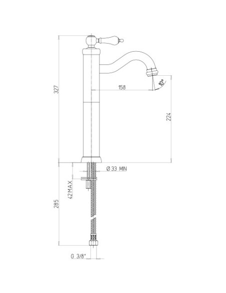 Rubinetto Miscelatore monoforo per lavabo alto serie Tosca Jacuzzi senza scarico 0TO00493JA00 cromato - Climaway