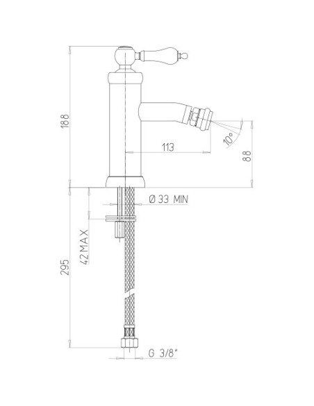 Rubinetto Miscelatore monoforo per bidet serie Tosca Jacuzzi senza scarico 0TO00092JA00 cromato - Climaway