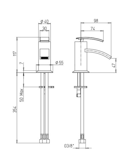 Rubinetto Miscelatore monoforo per bidet serie Ray Jacuzzi senza scarico 0IO00092JA00 cromato - Climaway