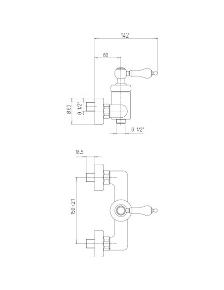 Miscelatore Jacuzzi esterno per doccia serie Tosca 0TO00028JA00 cromato - Climaway