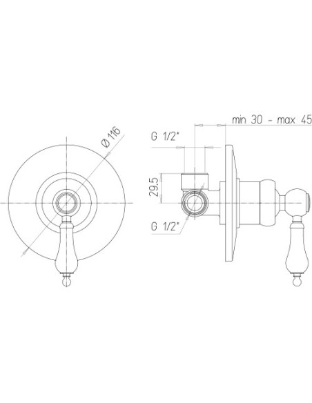 Miscelatore Jacuzzi incasso ad 1 uscita per doccia serie Tosca 0TO00410JA00 cromato - Climaway