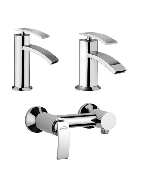 Set Rubinetti Jacuzzi per lavabo e bidet senza scarico e doccia esterno serie Ray cromato - Climaway