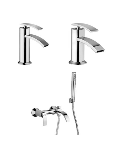 Set Rubinetti Jacuzzi per lavabo e bidet senza scarico e vasca serie Ray cromato - Climaway