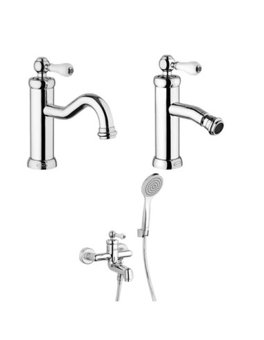 Set Rubinetti Jacuzzi per lavabo e bidet senza scarico e vasca serie Tosca cromato - Climaway