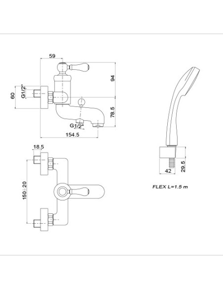 Miscelatore Jacuzzi per vasca esterno serie Tosca YO con Duplex 0TOYO002JA00 nero opaco - Climaway