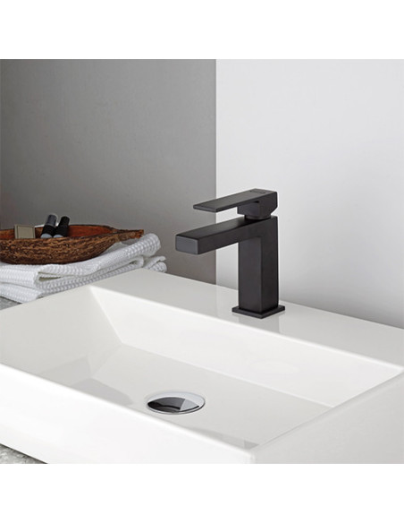 Rubinetto Miscelatore monoforo per lavabo serie Twinkle YO Jacuzzi senza scarico 0TWYO086JA00 nero opaco - Climaway