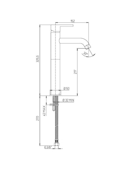 Rubinetto Jacuzzi per lavabo alto serie Sunset senza scarico per piletta click clack 0SU00493JA01 cromato - Climaway