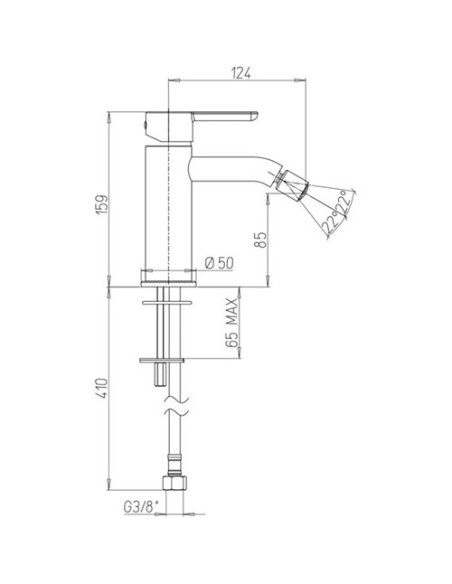 Rubinetto Jacuzzi per bidet serie Sunset senza scarico 0SU00092JA01 cromato - Climaway