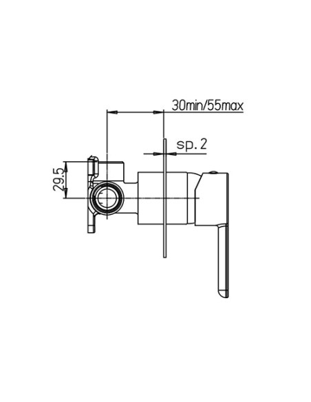 Miscelatore Jacuzzi incasso per doccia 1 via serie Sunset 0SU00410JA01 cromato - Climaway