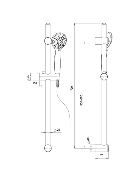 Saliscendi Jacuzzi serie Sunset Plus doccia anticalcare 0SU00900JA02 cromato - Climaway