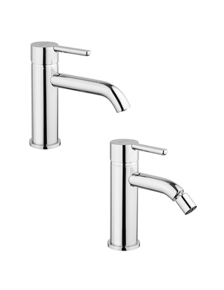 Set Rubinetti Jacuzzi per lavabo e bidet senza scarico serie Sunset cromato - Climaway