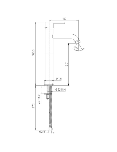 Set Rubinetti Jacuzzi per lavabo alto e bidet senza scarico serie Sunset cromato - Climaway