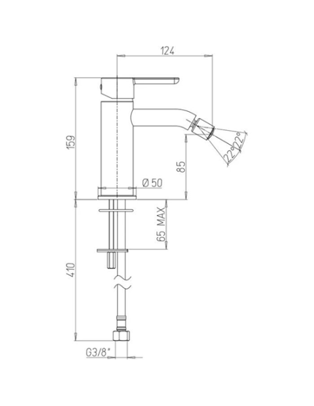 Set Rubinetti Jacuzzi per lavabo a parete e bidet senza scarico serie Sunset cromato - Climaway