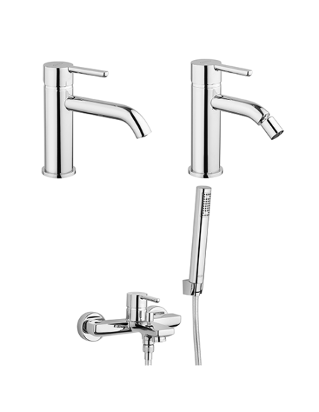 Set Rubinetti Jacuzzi per lavabo e bidet senza scarico e vasca serie Sunset cromato - Climaway