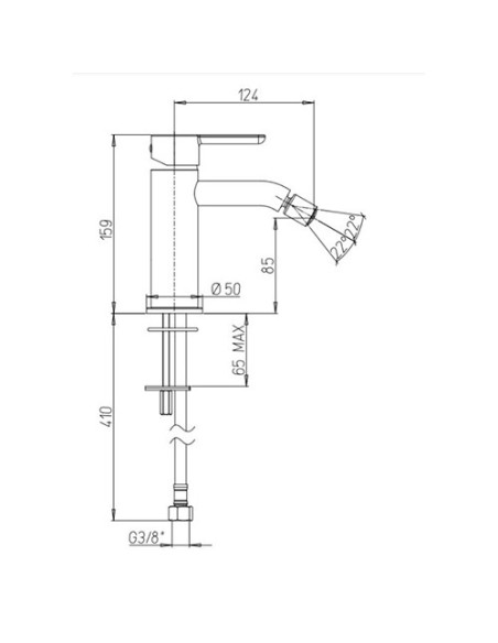 Rubinetto Jacuzzi per bidet serie Sunset YO senza scarico automatico 0SUYO092JA01 nero opaco - Climaway