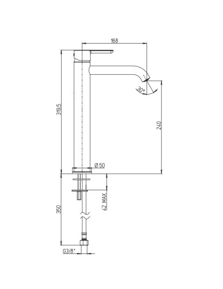 Set Rubinetti Jacuzzi per lavabo alto e bidet senza scarico serie Sunset YO nero opaco - Climaway