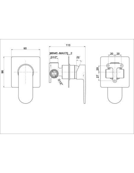 Miscelatore Jacuzzi incasso ad 1 uscita per doccia serie Borea 0BO00410JA01 cromato - Climaway