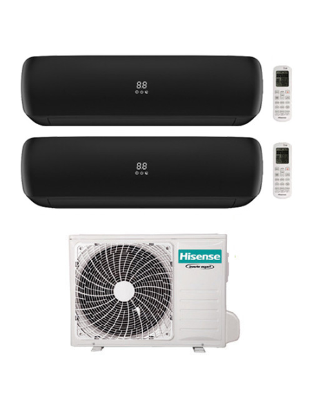 Climatizzatore Condizionatore Hisense Apple Pie PRO Wi-Fi R32 Dual Split Inverter 12000 + 12000 BTU con U.E. 2AMW52U4RXC Clas...