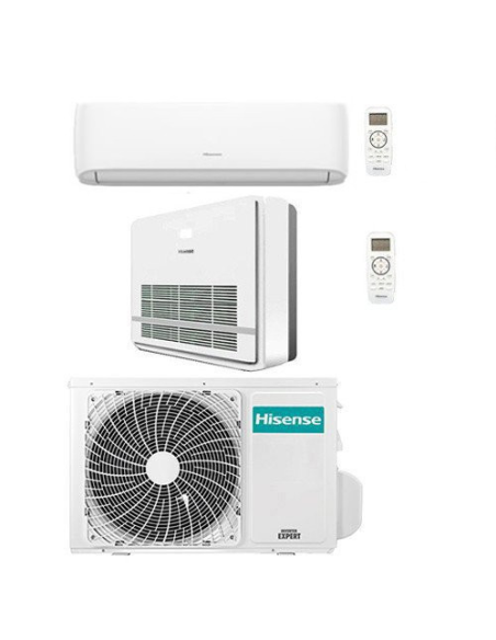 Climatizzatore Condizionatore Hisense Console + Hi Comfort 9000 + 12000 BTU R32 Dual split Inverter con U.E. 2AMW52U4RXC NOVI...