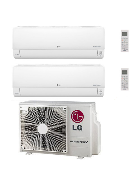 Climatizzatore Condizionatore LG Deluxe UVnano R32 Wifi Dual Split inverter 9000 + 12000 BTU con U.E. MU2R17 Classe A+++/A++ ...