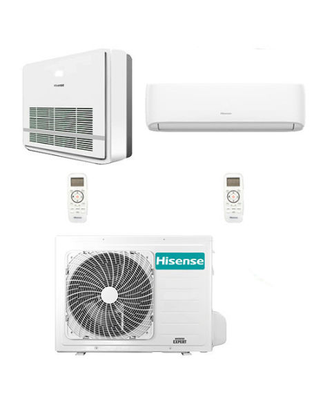 Climatizzatore Condizionatore Hisense Console + Hi Comfort R32 Dual Split Wifi Inverter 9000 + 9000 BTU con U.E. 2AMW52U4RXC ...