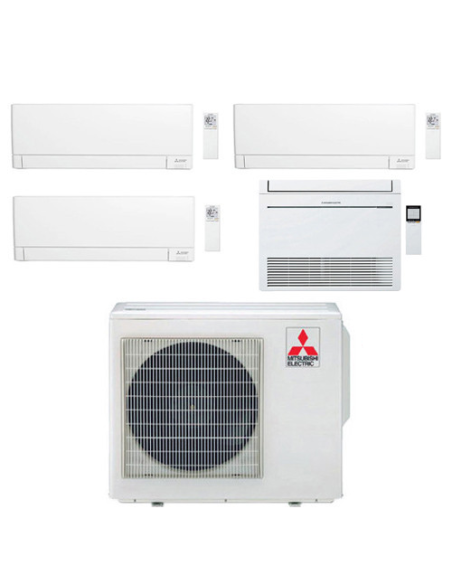 Climatizzatore Condizionatore Mitsubishi R32 Quadri Split Inverter MSZ-AY Wifi più Console 9000 + 9000 + 9000 + 9000 BTU con ...