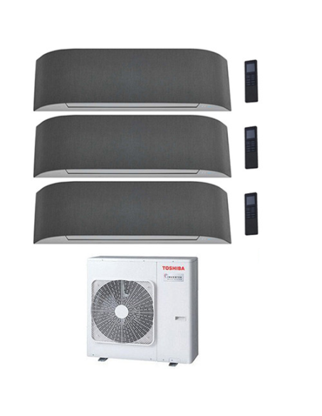 Climatizzatore Condizionatore Toshiba Serie Haori Wifi Bianco con tessuti Grigio scuro / Grigio chiaro R32 Trial Split Invert...